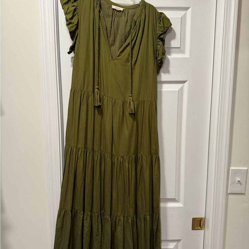 Elegant Olive Green Maxi Dress